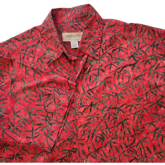 Johari West Hawaiian Shirt Moonlight Forest Batik Print, Cotton sz XL - Picture 2 of 8